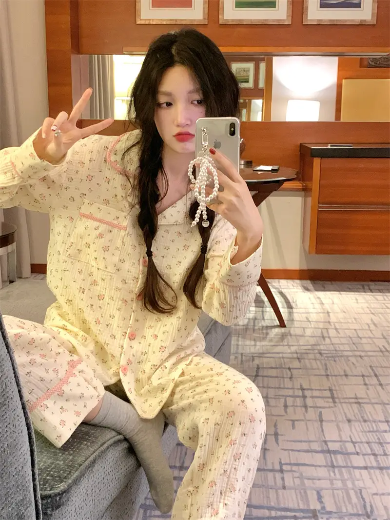 甜美碎花家居服套装 상세 이미지 17