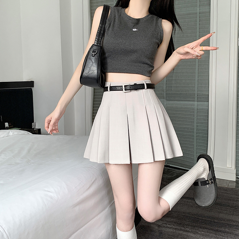 Actual shot of 2024 spring and summer new Maillard pleated skirt high-waisted fashionable A-line skirt slim and versatile short skirt