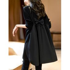 批发大码蝴蝶结蕾丝拼接卫衣<b class='q'>裙</b>女2025秋季新款印花连衣<b class='q'>裙</b>子 真码L-5XL