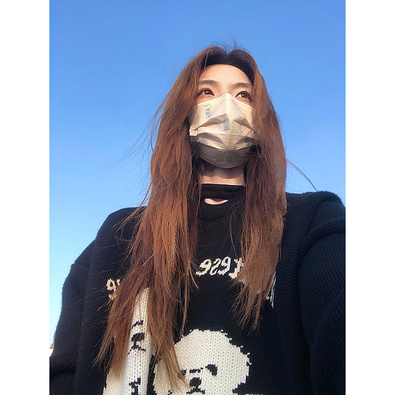 만화 강아지 스웨터 여자 겨울 새로운 루즈핏 느긋한 바람 일본식 부드러운 찹쌀 풀오버 니트 스웨터 만나는 맨위