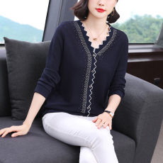 批发中年妈妈装<b class='q'>春</b>秋针织衫长袖t恤小衫中老年女装洋气打底衫<b class='q'>春</b>季上衣