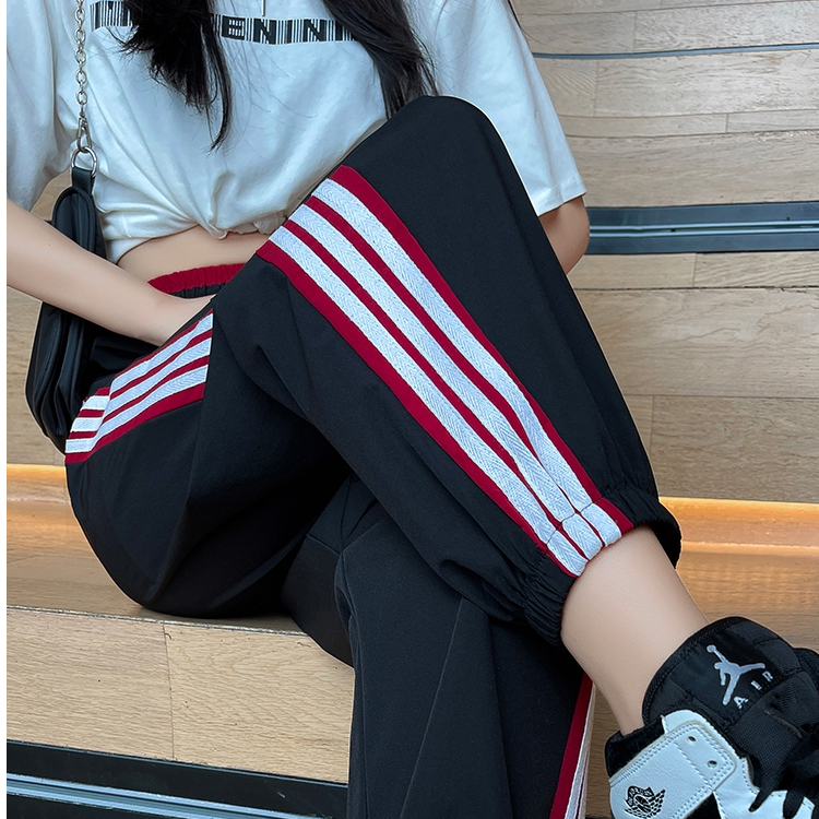 Official Website# Women's Sports Pants Spring and Autumn Thin High Waisted Loose Casual Harem Wide Legs and Foot Casual Sweatpants