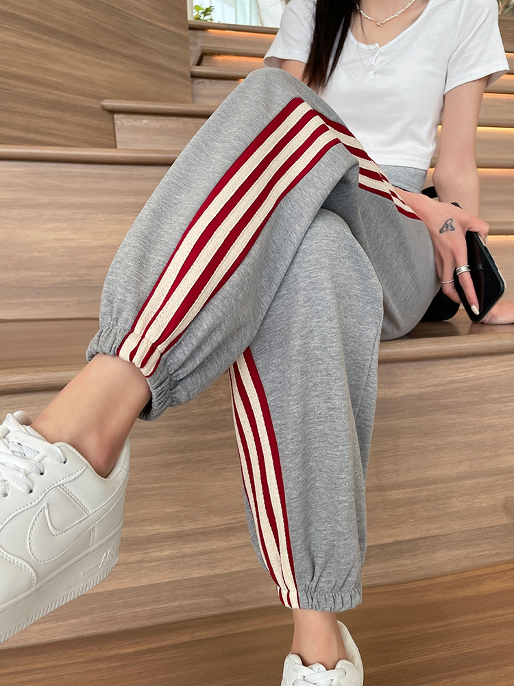 Official Website# Women's Sports Pants Spring and Autumn Thin High Waisted Loose Casual Harem Wide Legs and Foot Casual Sweatpants