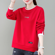 批发官图 圆领<b class='q'>卫衣</b>女春秋2026新款时尚韩版休闲女装假两件上衣<b class='q'>宽松</b>