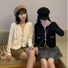 批发2026早春装新款大码女装气质小香风宽松短款V领上衣