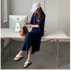 批发仿棉牛奶丝#大码女装胖妹睡裙女夏季新款圆领宽松<b class='q'>百搭</b><b class='q'>孕妇</b><b class='q'>连衣裙</b>