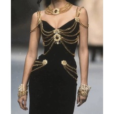 批发复古宫廷<b class='q'>巴洛克</b>风<b class='q'>连衣裙</b>香奶奶美少女战士链条装饰高定礼服年会