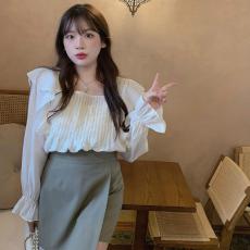 批发2026早春大面菁微胖大码定制上衣长袖防晒<b class='q'>衬衫</b>花边小衫