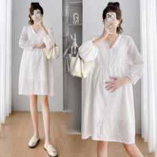 批发实拍<b class='q'>孕妇装</b> 2026新款春装 韩版<b class='q'>孕妇</b><b class='q'>蕾丝</b>连衣裙