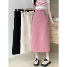 批发实拍2026夏装新款胖mm大码女高腰开叉牛仔半身裙女中长款a字裙