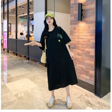 批发仿棉牛奶丝#新款连衣裙<b class='q'>大码</b>宽松胖妹妹休闲懒人家居服女跨境电商