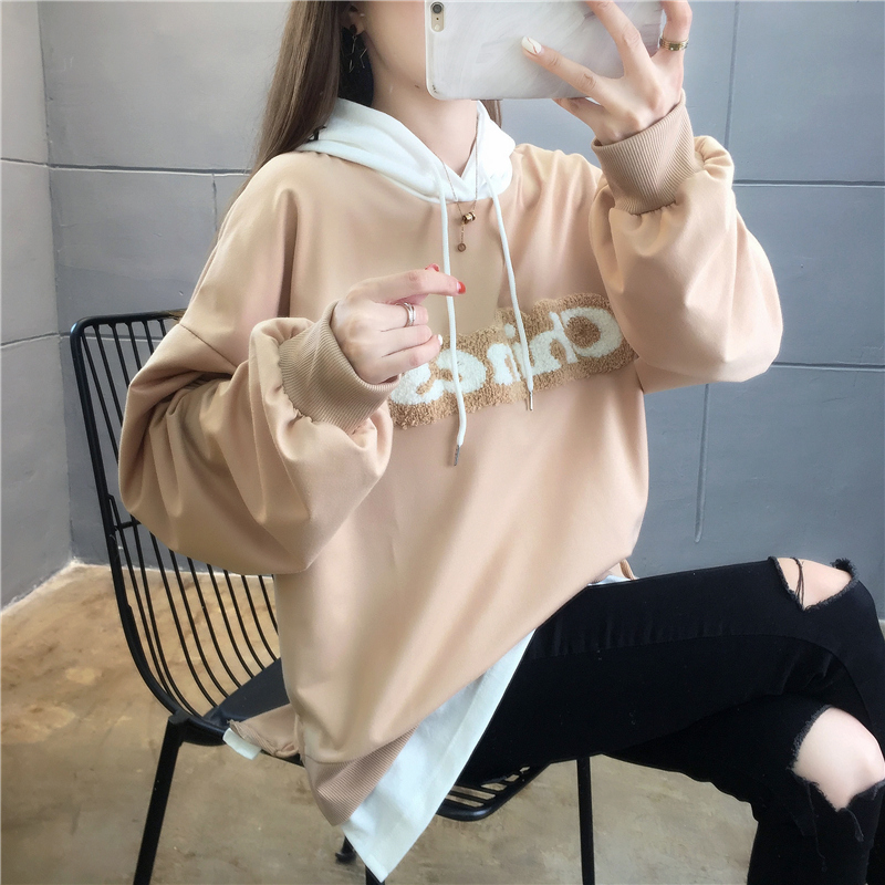 首發實拍6535魚鱗 時尚百搭連帽衛衣女薄款2024春季新款潮