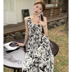 批发实拍夏装<b class='q'>韩版</b>大码度假沙滩吊带裙西双版纳旅游连衣裙M-4XL200斤