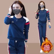 批发洋气时尚气质<b class='q'>卫衣</b><b class='q'>套装</b><b class='q'>女</b>秋冬季加绒加厚休闲运动服两件套#813