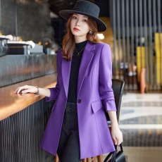 批发紫色西装风衣外套女秋<b class='q'>冬</b>2026新款时尚高级感修身中长款小西服上衣