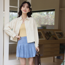 批发实拍2026年春款polo领<b class='q'>甜美</b>洋气磨毛纯棉长袖韩版显瘦学生小外套女