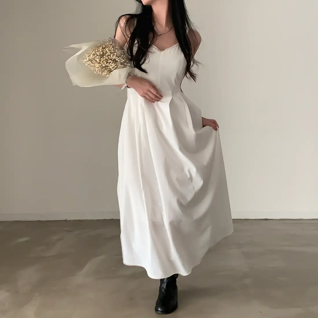 V라인 블라우스 원피스 여름 신상 상세 이미지 2
