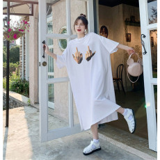 批发仿棉牛奶丝# <b class='q'>大码</b>女装睡裙新款夏季胖mm连衣裙长款孕妇宽松家居服