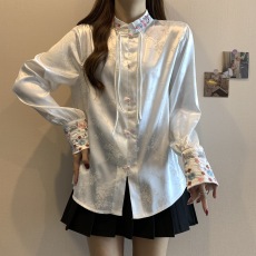 批发实拍2026春大码女装新中式国风刺绣复古衬衫禅意盘扣<b class='q'>唐装</b><b class='q'>汉服</b>上衣