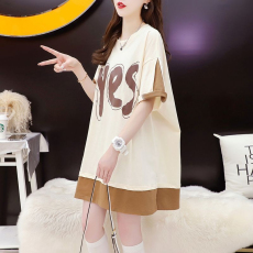 批发抖音质量/紧密环定纺纯棉/后包领/<b class='q'>中长款</b>重工短袖<b class='q'>T</b><b class='q'>恤</b>女