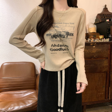 批发实拍1*1螺纹210克<b class='q'>长袖</b>t恤2026春秋新款潮薄款圆领<b class='q'>打底衫</b>上衣女装