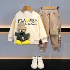 批发儿<b class='q'>童</b><b class='q'>套装</b>2025春季新款时髦<b class='q'>男</b>女宝宝休闲长袖卫衣卫裤两件套衣服