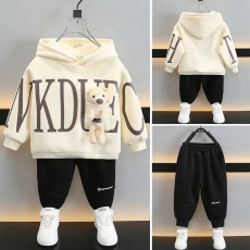 批发儿<b class='q'>童</b>春季<b class='q'>套装</b>2025新款时髦中小<b class='q'>童</b><b class='q'>男</b>女宝宝连帽长袖卫衣卫裤两件套