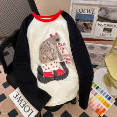 批发实拍21支纯棉长袖<b class='q'>t</b><b class='q'>恤</b>薄款插肩袖2026早春新款圆领打底衫上衣女装