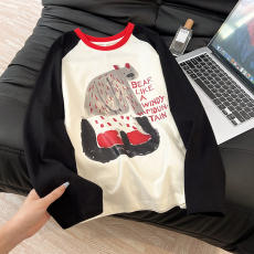 批发实拍21支纯棉长袖<b class='q'>t</b><b class='q'>恤</b>薄款插肩袖2026早春新款圆领打底衫上衣女装