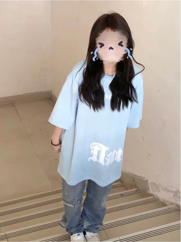 純棉美式小個子短袖t恤女夏季2024新款寬鬆休閒百搭高街情侶上衣