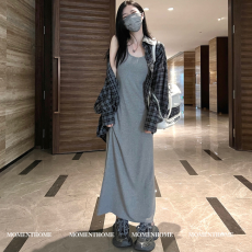 批发2026早春大码茶系穿搭套装吊带连衣裙背心长裙休闲套装