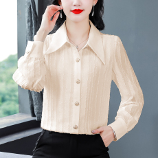 批发实拍2026春季<b class='q'>衬衫</b>女秋款设计感小众时尚洋气<b class='q'>衬衣</b>肌理感<b class='q'>长袖</b>上