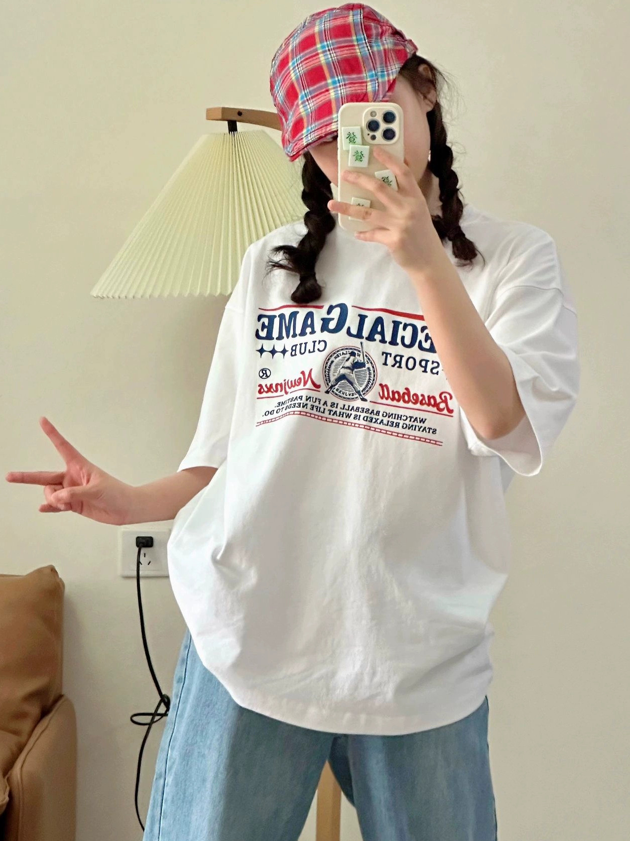寬鬆白色短袖t恤女春夏新款設計感小眾小個子多巴胺穿搭半袖上衣