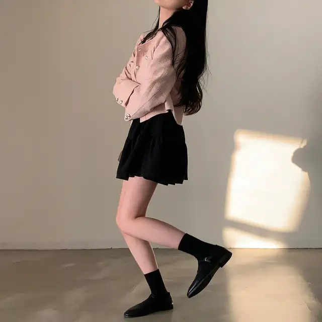 프리미엄 블랙 화이트 V넥 하객 드레스 상세 이미지 8