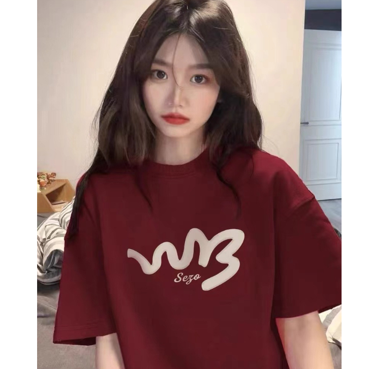 MY16375# 网红爆款新款精梳纯棉短袖t恤女夏季上衣韩版宽松设计感小众...