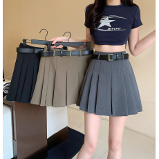 批发实拍  2026春季<b class='q'>大码</b>女装新款胖妹妹简约短裙<b class='q'>西装</b>百褶裙半身裙