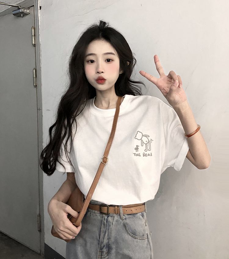 있음 선적 대외 무역 반팔 티셔츠 여성 루즈핏 한국 스타일 ins 트렌디 여름 새로운 패션 다용도 반소매 맨위 여성