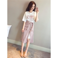 批发M到4XL大码女装夏装洋气微胖妹妹两件<b class='q'>套装</b>减龄裙子胖mm新款显瘦