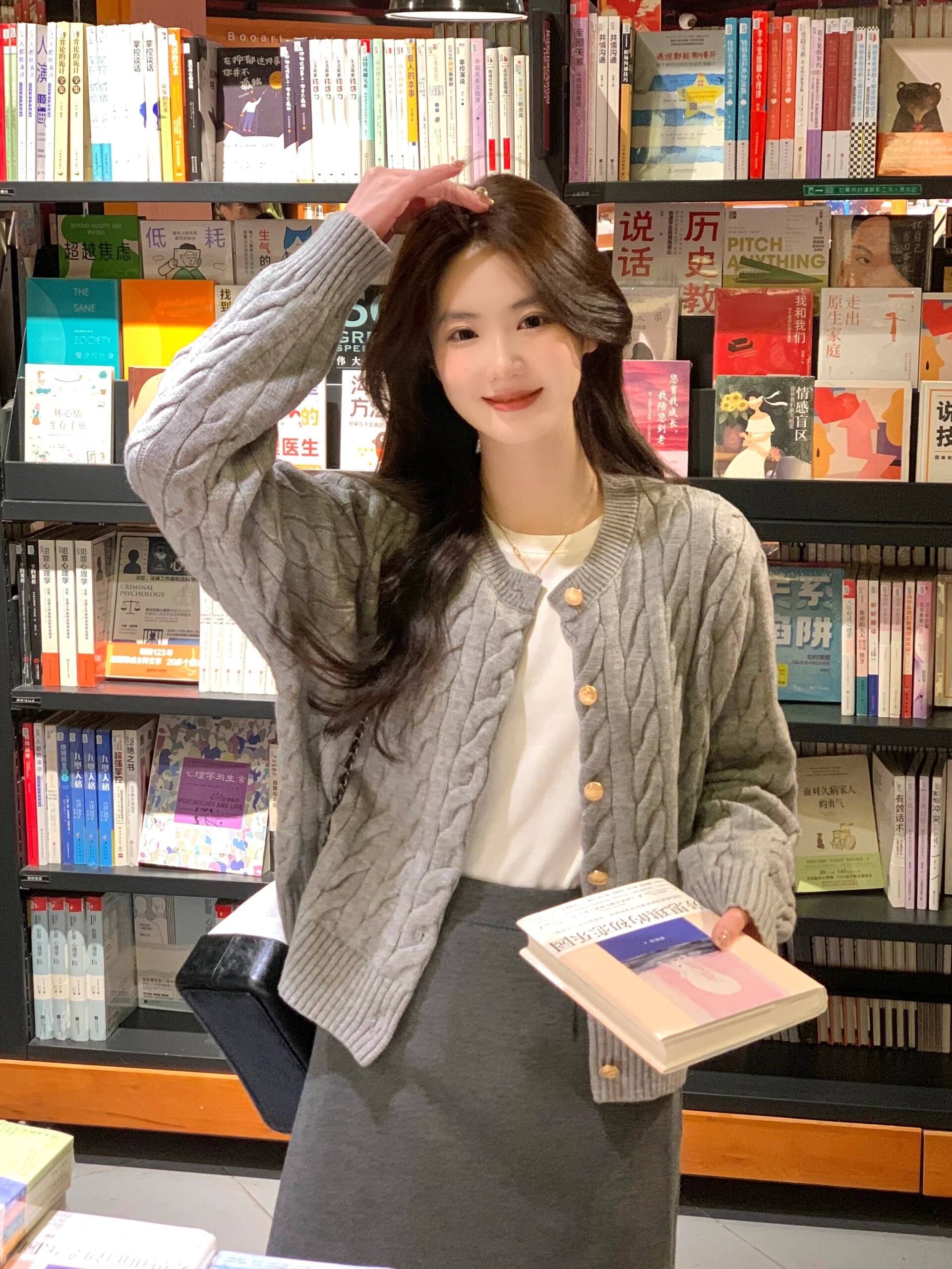 春季新款女百搭套裝復古慵懶風毛衣A字裙子小個子顯瘦穿搭三件套