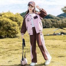 批发女童秋季套装2025新款<b class='q'>儿童</b>时髦洋气<b class='q'>运动服</b>女大童秋装棒球服两件套