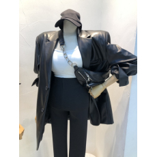 批发现-东大门2025秋新款复古休闲宽松黑色西服皮衣<b class='q'>西装外套</b>女士上衣
