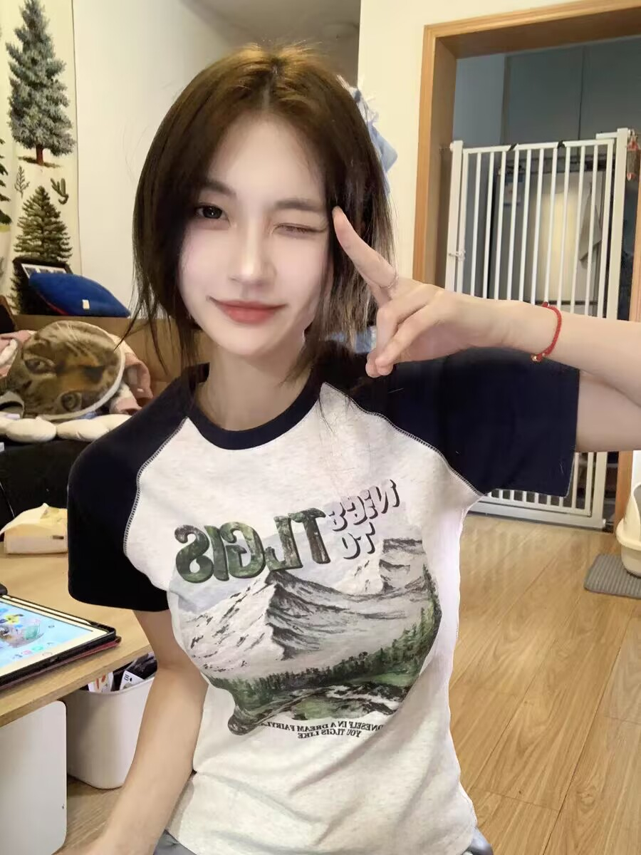 已出貨 美式復古辣妹風高級感顯瘦百搭高級感氣質上衣