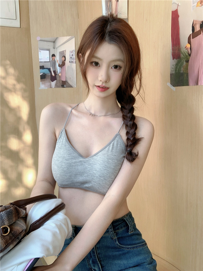 實拍~美背吊帶背心小胸聚攏裹胸抹胸內搭辣妹無袖打底衣