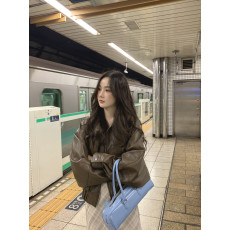 批发已出货 韩国东大门秋季新款复古帅气PU皮夹克皮衣外套女