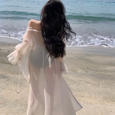 批发实拍度假风<b class='q'>清凉</b>飘逸防晒开衫女 轻薄透气法式夏季防晒外套