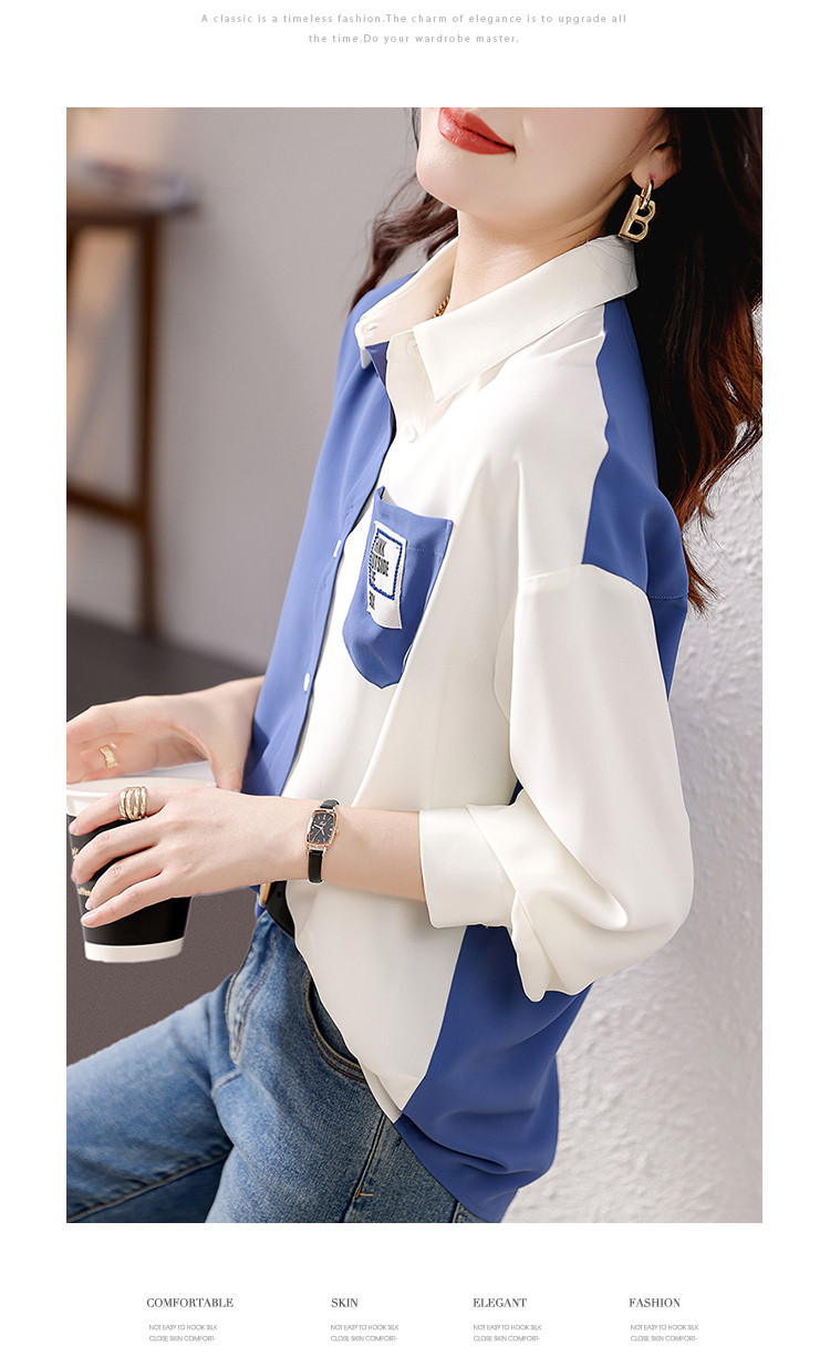 Original workmanship shirt tops women's small shirts spring 2024 new long-sleeved European spring and autumn age-reducing tops