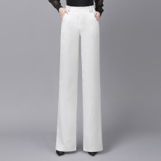 大码白色西装裤女春夏款2024新款垂感高级感直筒裤子窄版阔腿裤