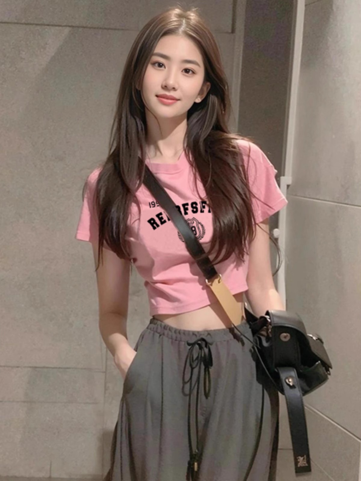 Pure cotton 210g 40 count Odell with elastic live quality front printed short slim fit t-shirt for women