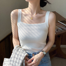 批发黑色吊带女西装内搭白色针织打底背心2026新款外穿春夏季短款上衣