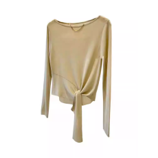 批发韩国东大门2026夏季新款时尚百搭设计简约<b class='q'>不规则</b>下摆绑带<b class='q'>针织衫</b>女